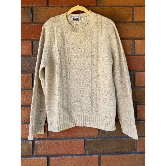 Marisa Christina Cable Knit Sweater Talbots Silk Wool VTG |‎ Cream | Size Medium - Picture 1 of 16